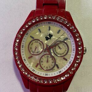 Accutime Ladies Red Watch